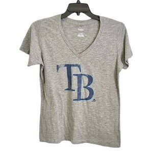 Tampa Bay Rays MLB Team Women’s Baseball Gray Logo Short Sleeve Tee Shirt XXL